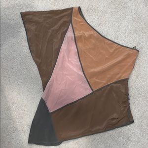 BCBGMAXAZRIA one should silk blouse